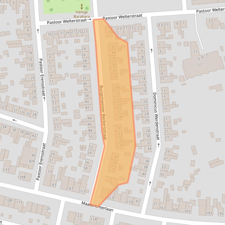 Kaart van postcodegebied 6374SM.