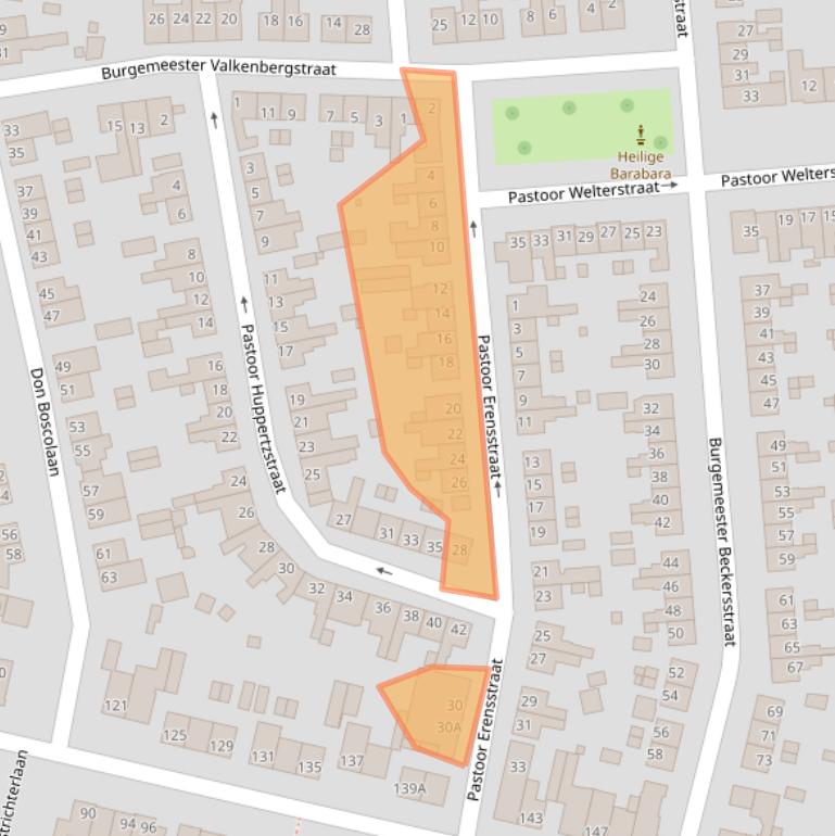 Kaart van postcodegebied 6374SW.