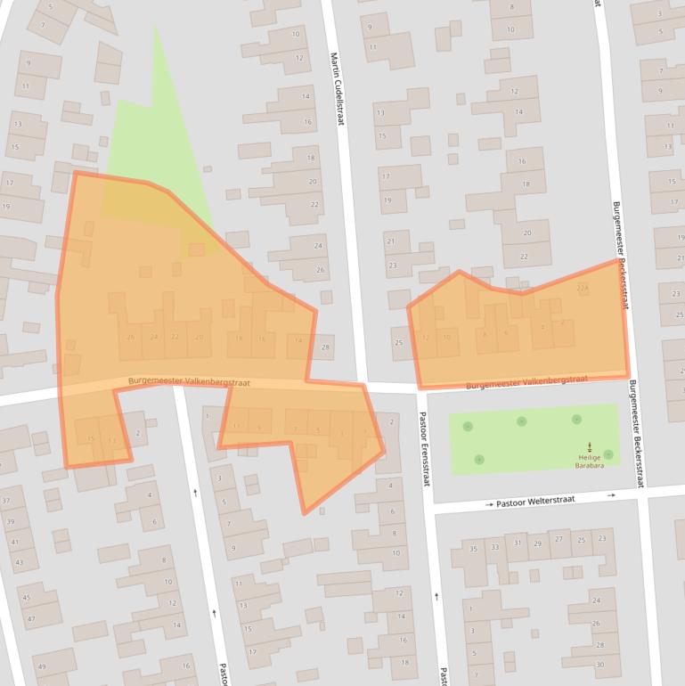 Kaart van postcodegebied 6374TA.