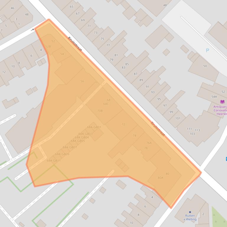 Kaart van postcodegebied 6411BW.