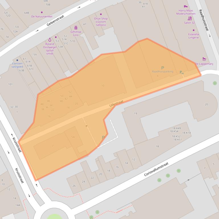 Kaart van postcodegebied 6411BX.