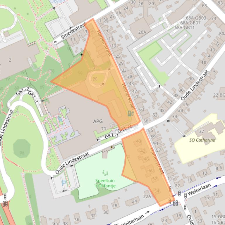 Kaart van postcodegebied 6411CW.