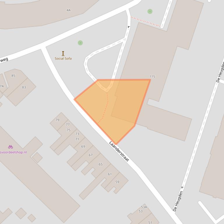 Kaart van postcodegebied 6411DN.