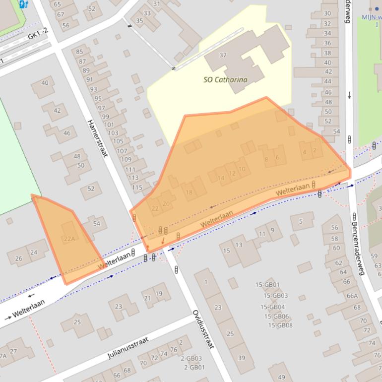 Kaart van postcodegebied 6411EA.