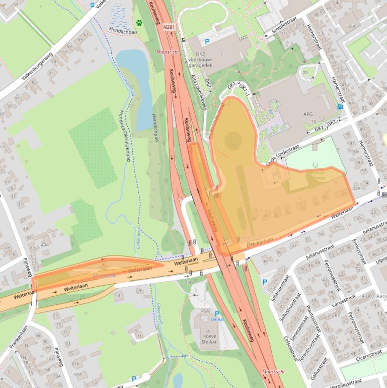 Kaart van postcodegebied 6411EB.