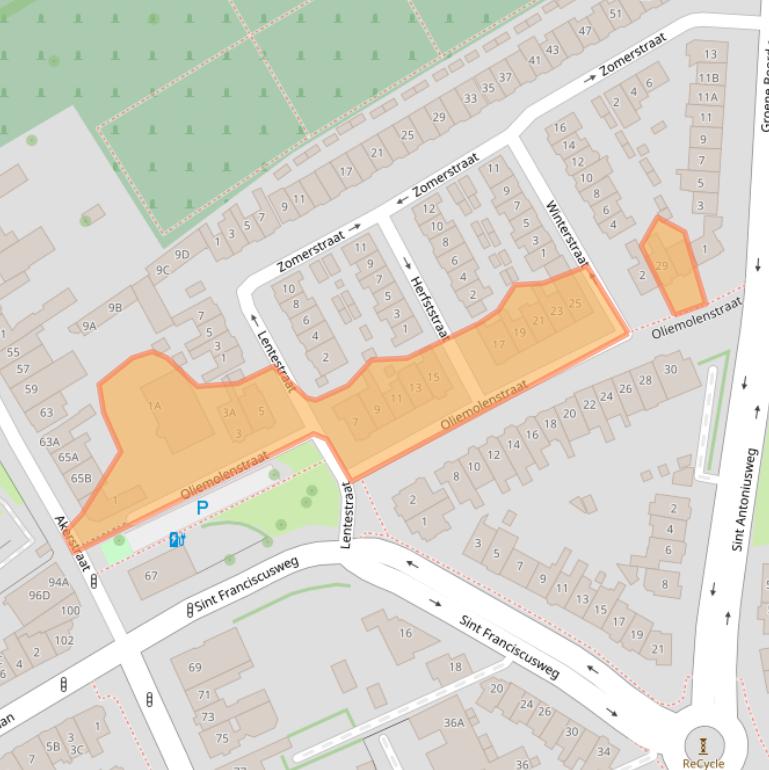 Kaart van postcodegebied 6411GJ.