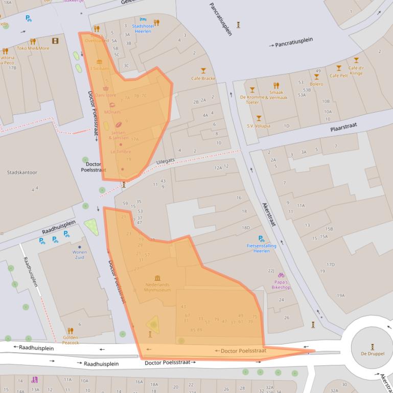 Kaart van postcodegebied 6411HG.