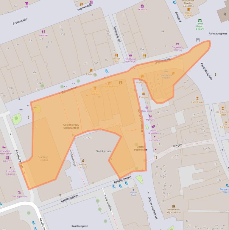 Kaart van postcodegebied 6411HP.