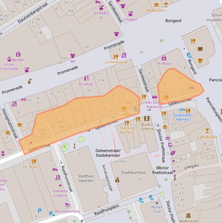 Kaart van postcodegebied 6411HS.