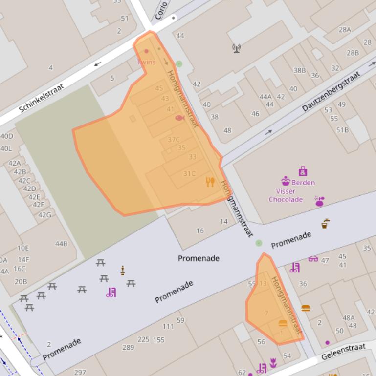 Kaart van postcodegebied 6411LJ.