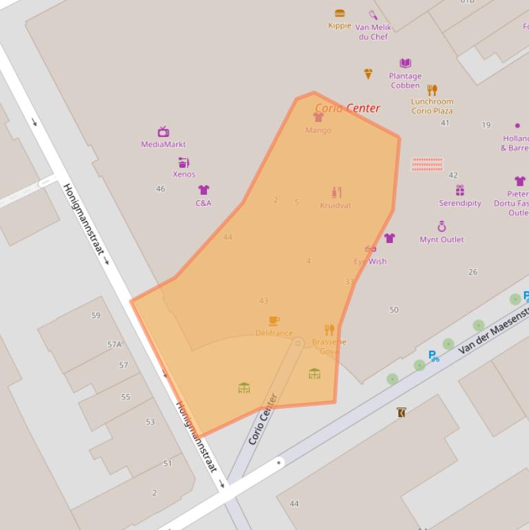 Kaart van postcodegebied 6411LX.