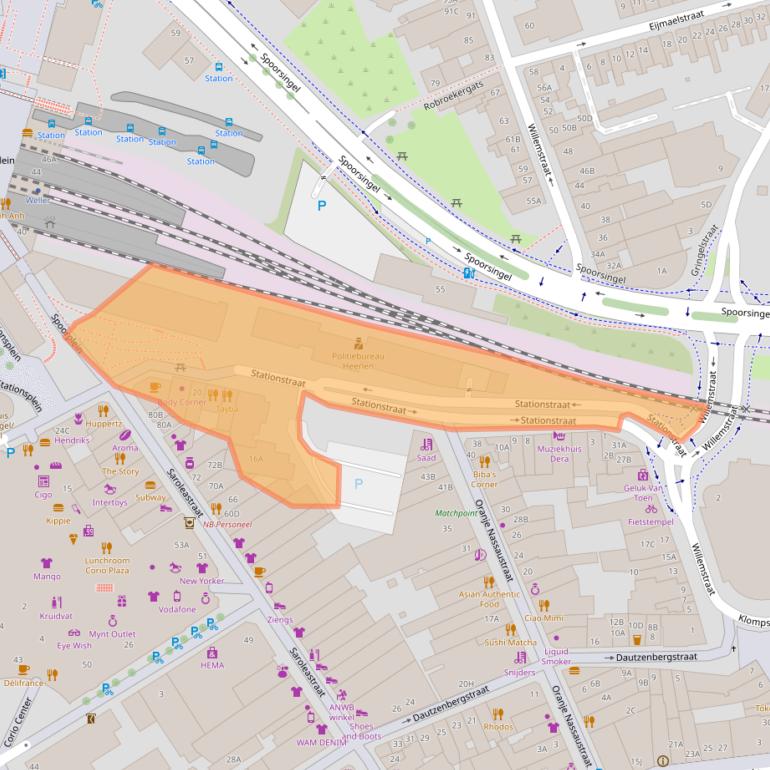 Kaart van postcodegebied 6411NH.