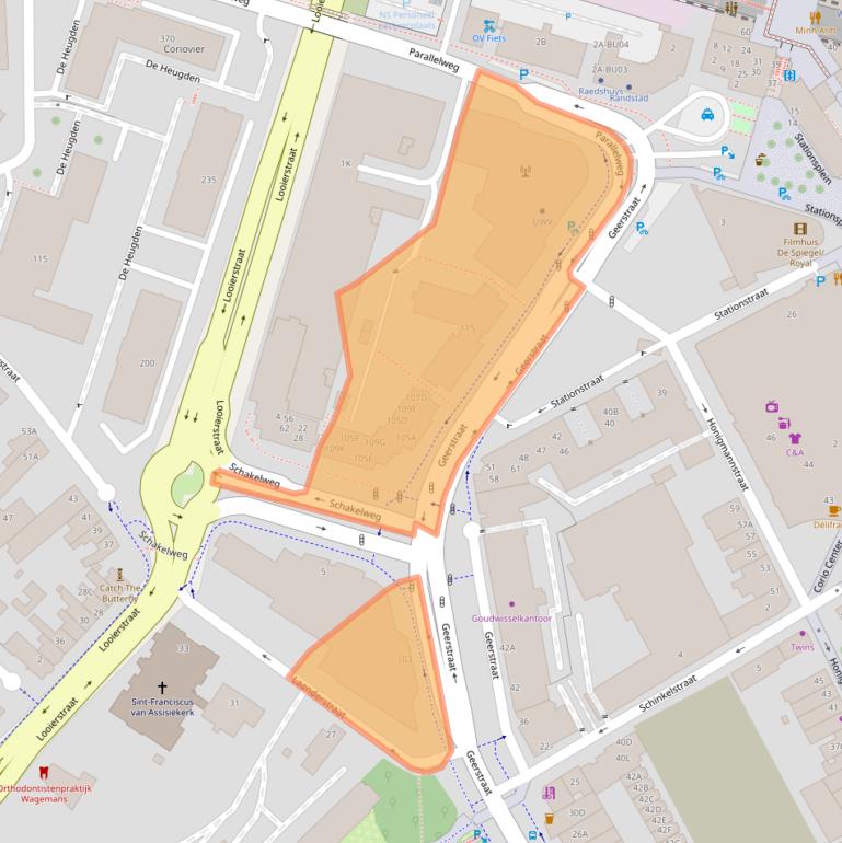 Kaart van postcodegebied 6411NP.