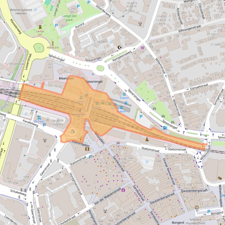 Kaart van postcodegebied 6411NZ.