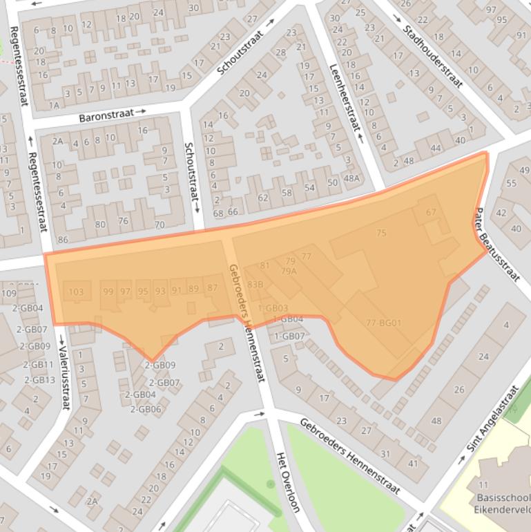 Kaart van postcodegebied 6411VJ.