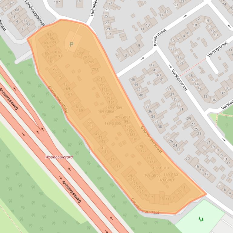Kaart van postcodegebied 6411XG.