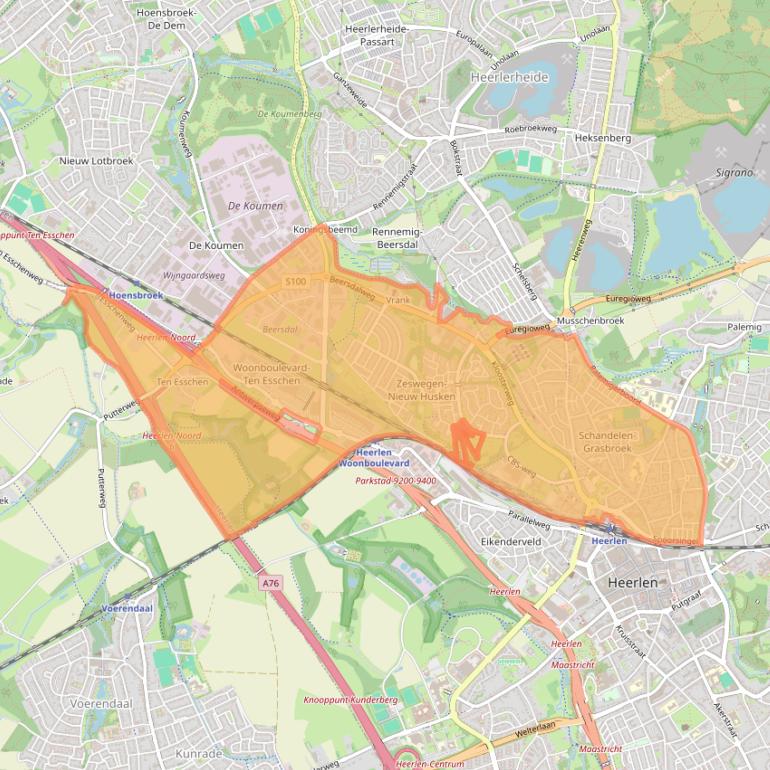 Kaart van postcodegebied 6412.