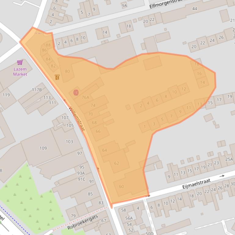 Kaart van postcodegebied 6412AT.