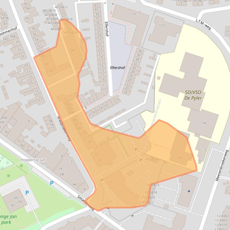 Kaart van postcodegebied 6412BE.