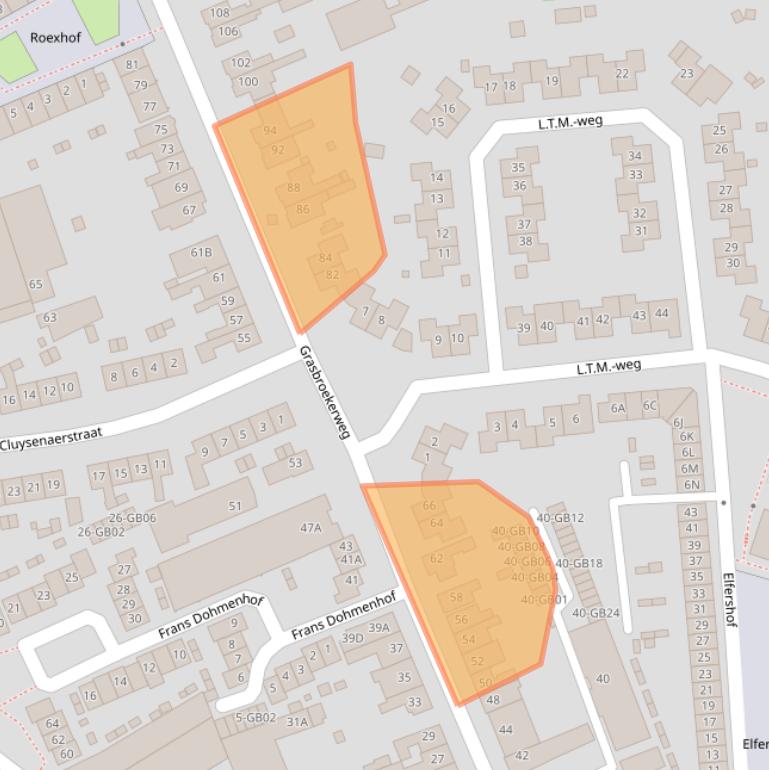 Kaart van postcodegebied 6412BG.