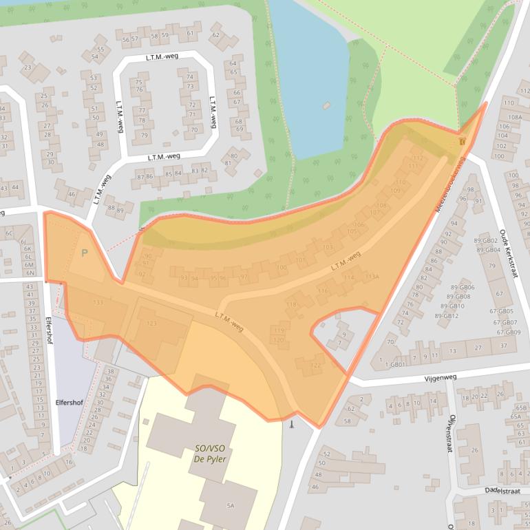 Kaart van postcodegebied 6412BS.