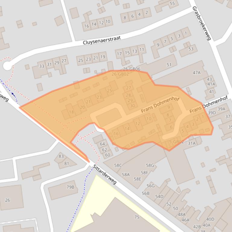 Kaart van postcodegebied 6412CZ.