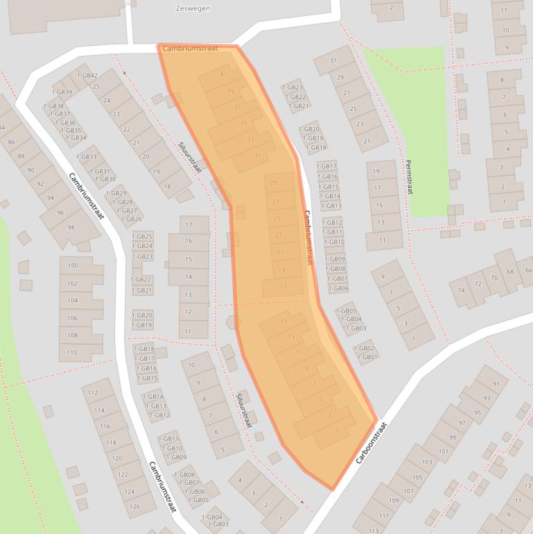 Kaart van postcodegebied 6412DK.