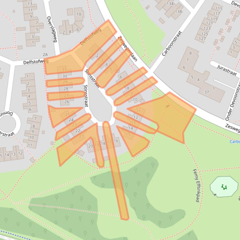 Kaart van postcodegebied 6412EB.