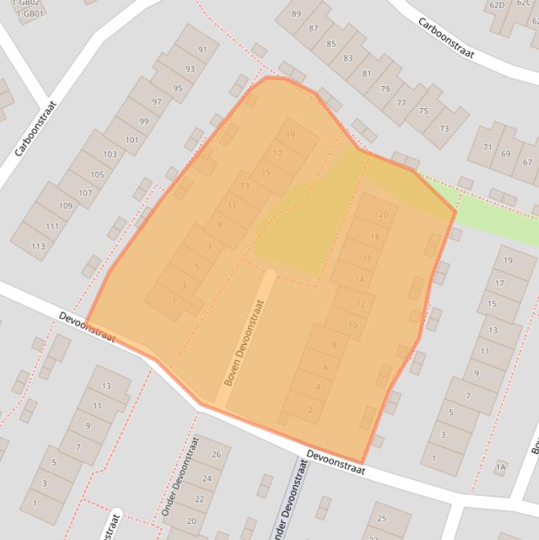 Kaart van postcodegebied 6412ET.