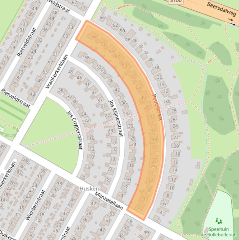 Kaart van postcodegebied 6412HX.