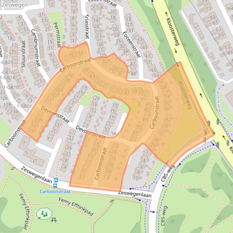 Kaart van postcodegebied 6412PB.