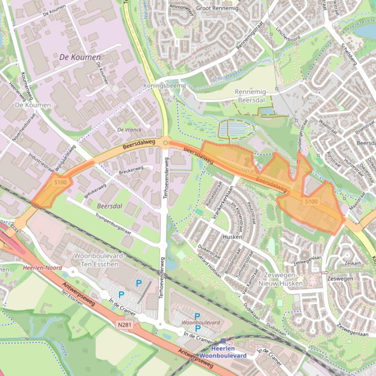 Kaart van postcodegebied 6412PE.