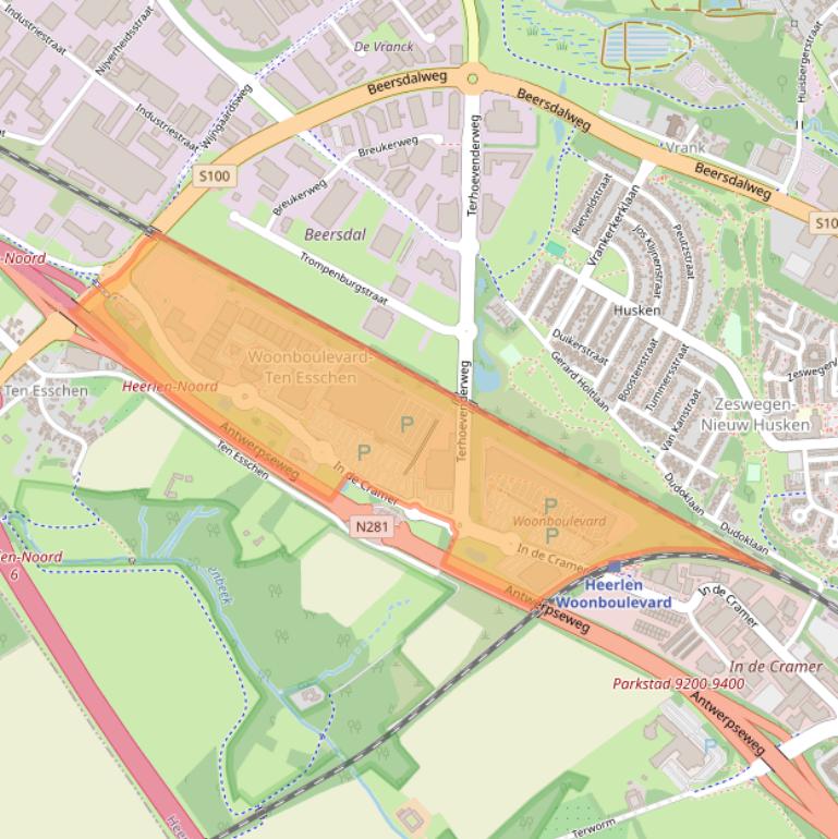 Kaart van postcodegebied 6412PM.