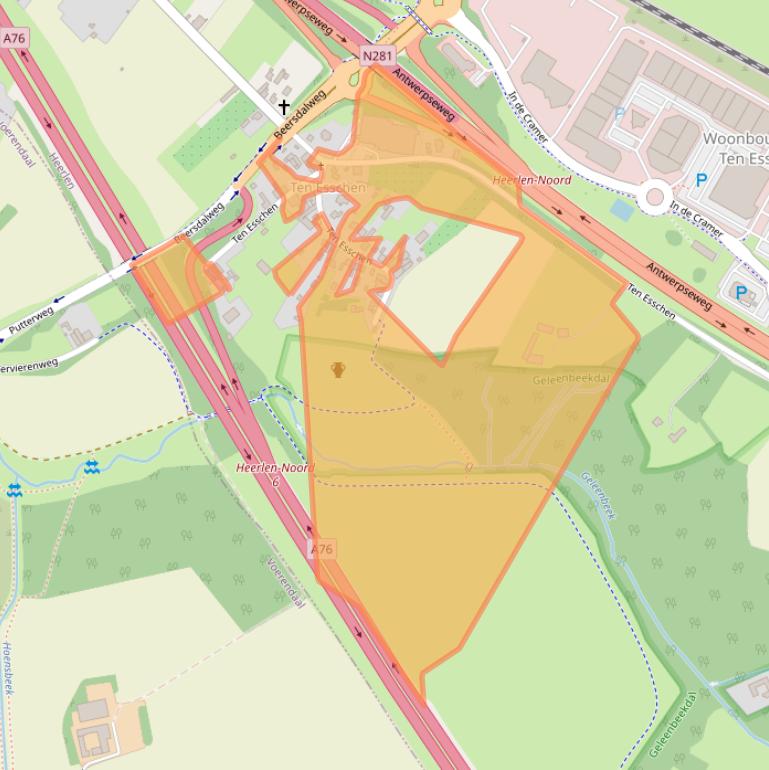 Kaart van postcodegebied 6412PR.