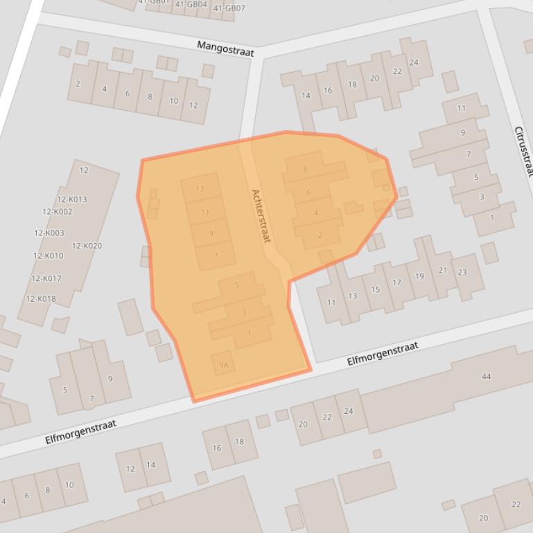 Kaart van postcodegebied 6412VZ.