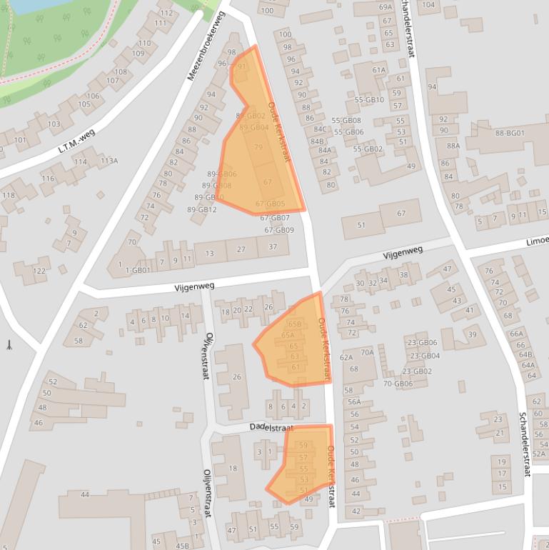 Kaart van postcodegebied 6412XE.