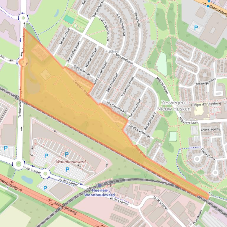 Kaart van postcodegebied 6412ZD.