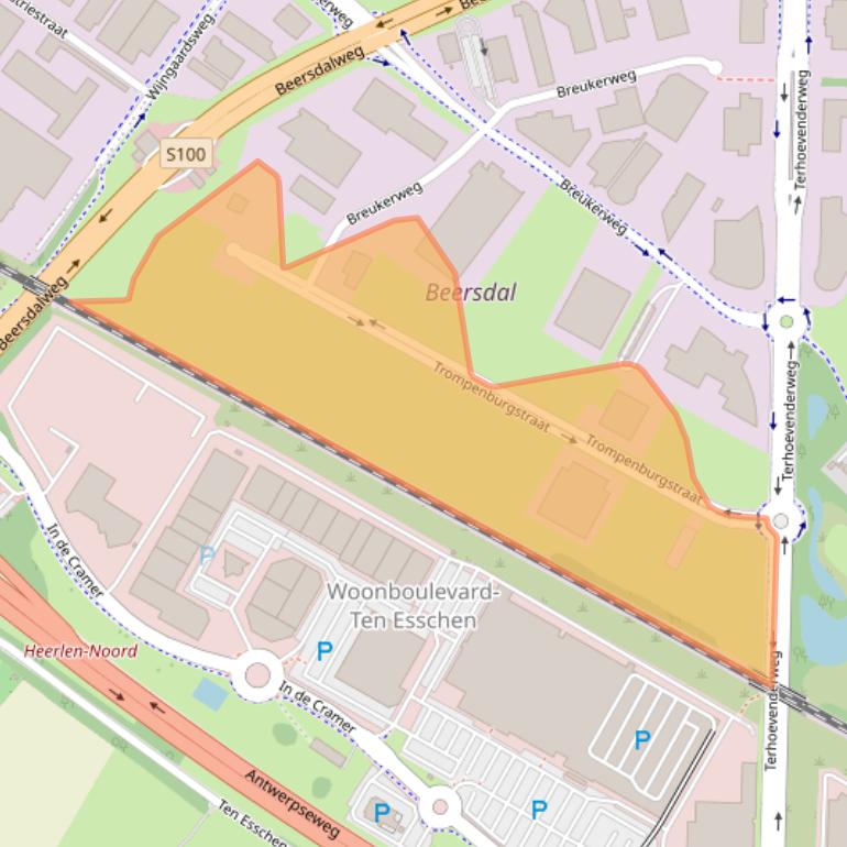 Kaart van postcodegebied 6412ZH.