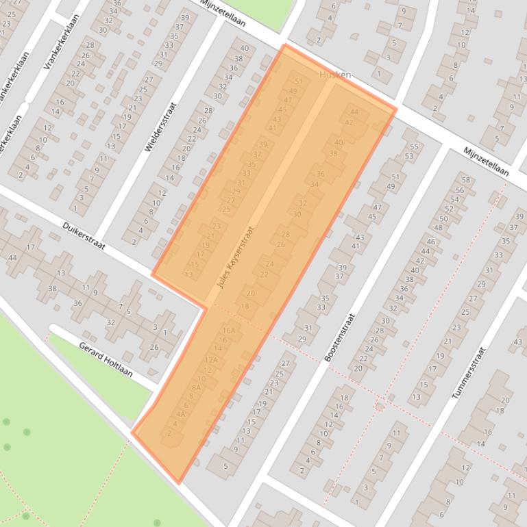 Kaart van postcodegebied 6412ZR.