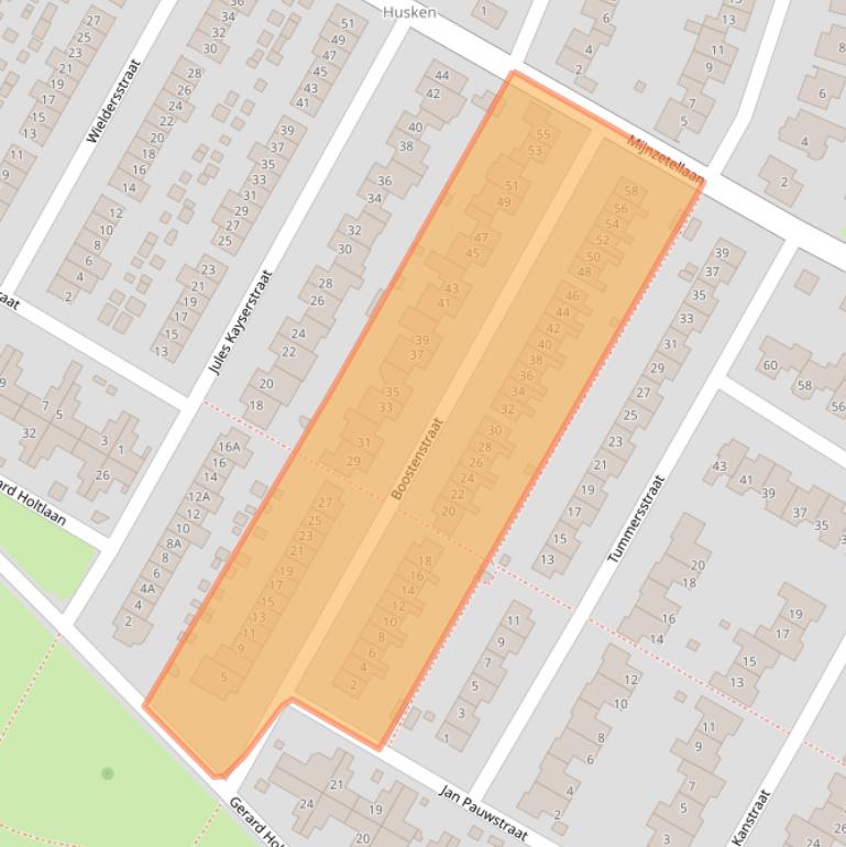 Kaart van postcodegebied 6412ZS.