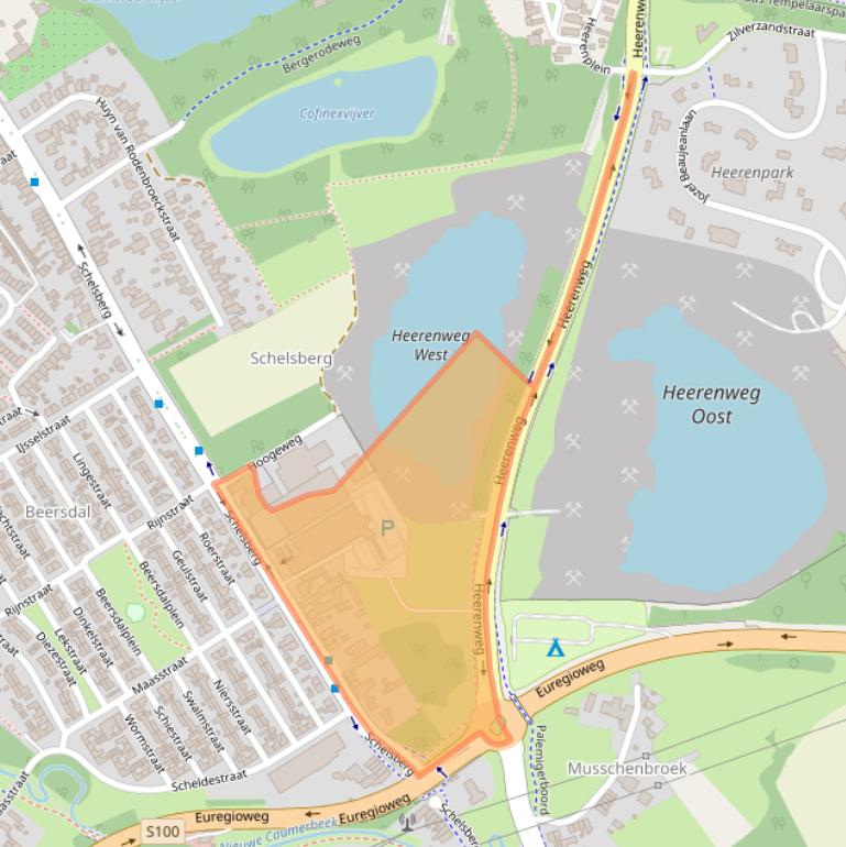 Kaart van postcodegebied 6413AG.