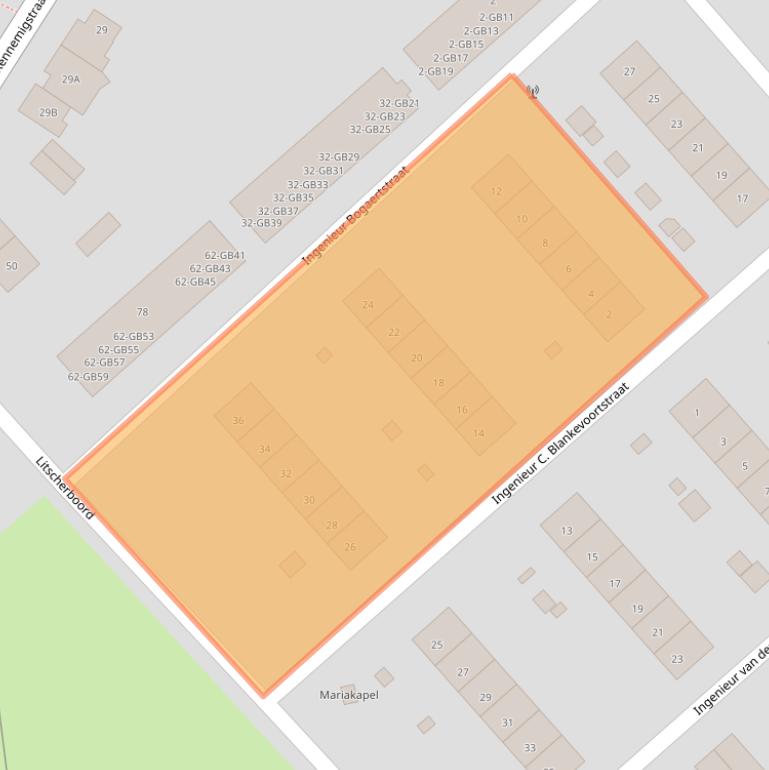 Kaart van postcodegebied 6413BC.