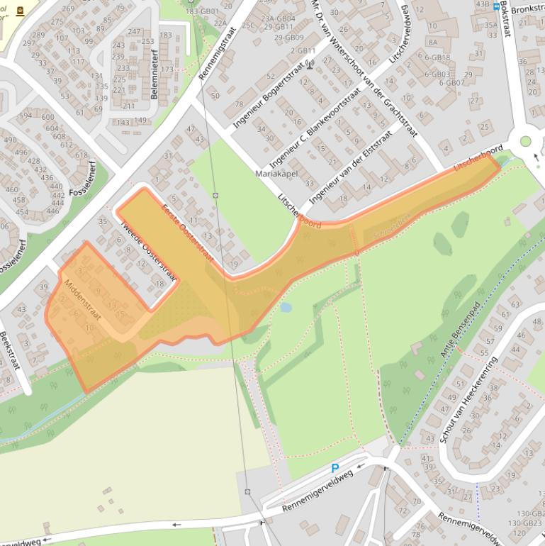 Kaart van postcodegebied 6413BK.