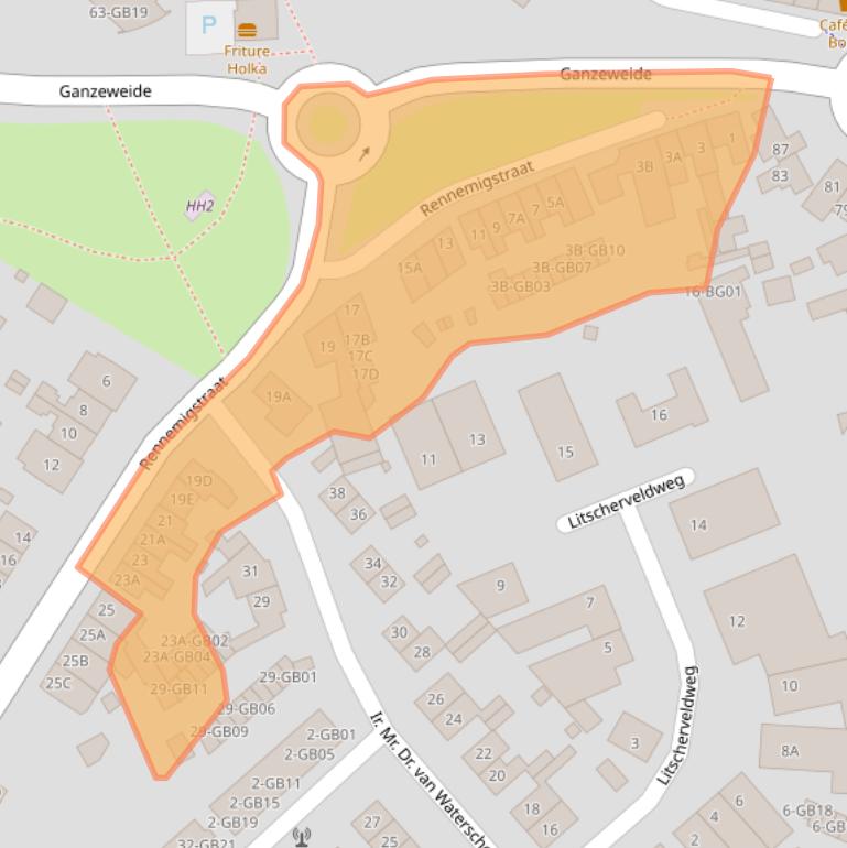 Kaart van postcodegebied 6413BR.