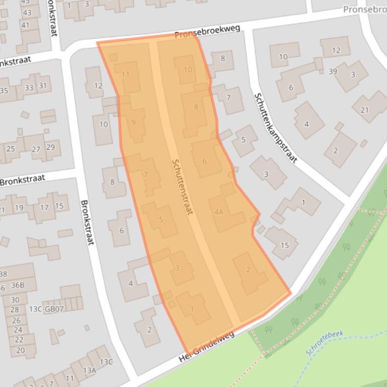 Kaart van postcodegebied 6413CA.