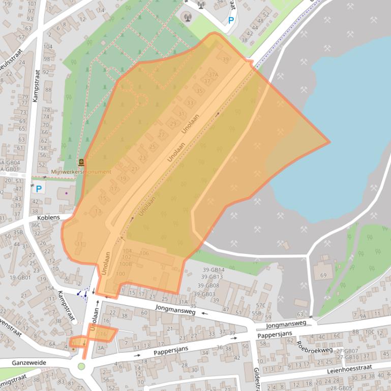 Kaart van postcodegebied 6413CT.