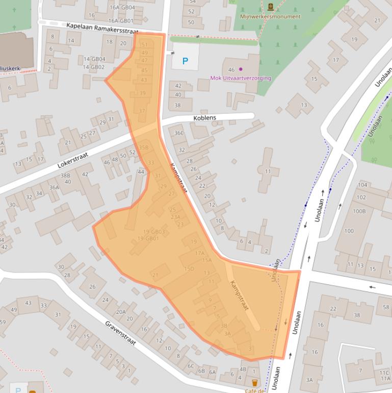 Kaart van postcodegebied 6413EA.