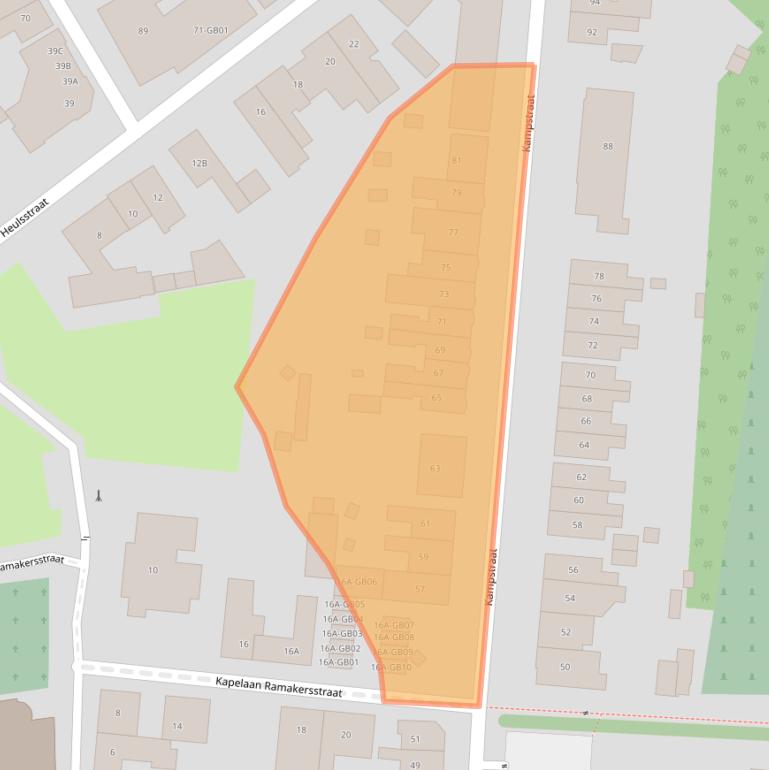 Kaart van postcodegebied 6413EB.