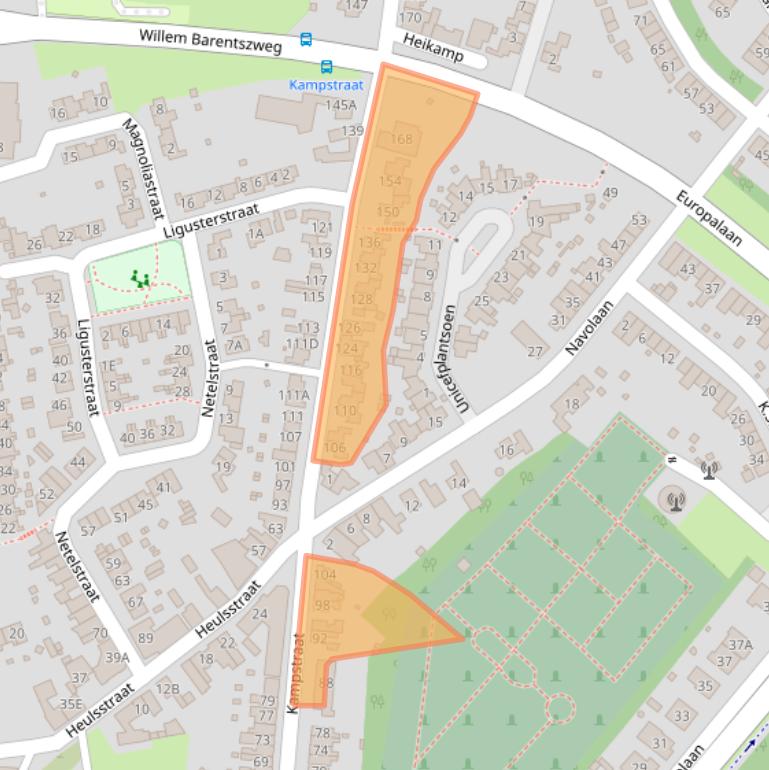 Kaart van postcodegebied 6413EG.