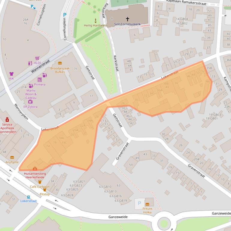 Kaart van postcodegebied 6413EN.